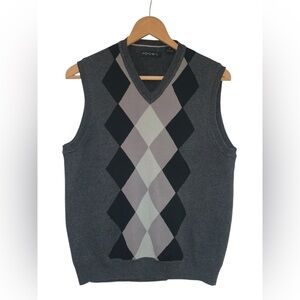Axist Men's Argyle Sweater Vest Grey Size M